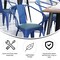 Emma and Oliver Alva Metal Indoor-Outdoor Stacking Chair with Vertical Slat Back, Arms and All-Weather Polystyrene Seat